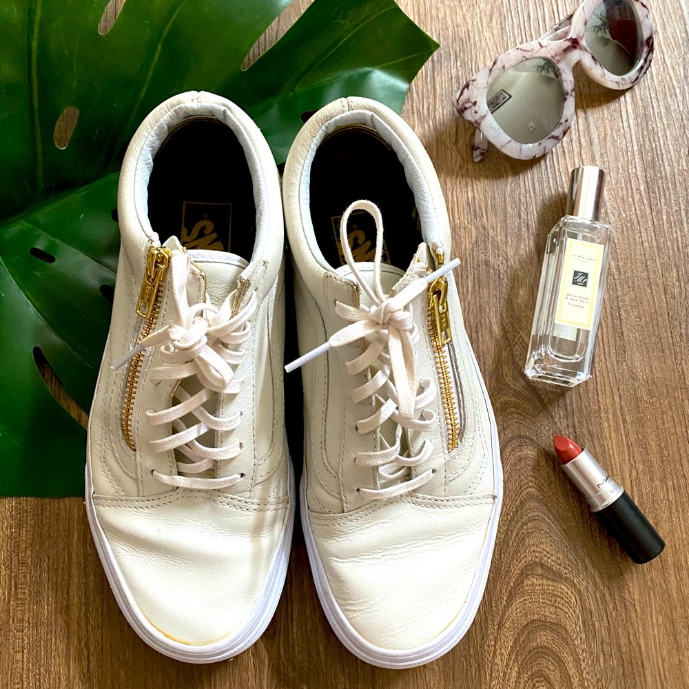 Vans Old-Skool Leather zip and lace ups 7.5